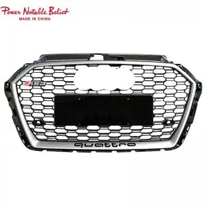 S3 RS3 8V.5 style car grille with ACC lower frame emblem for Audi A3 S3 2017-2019 front bumper grille