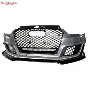 RS3 style bodikit for Audi A3 S3 8V Bumper With grill front lip