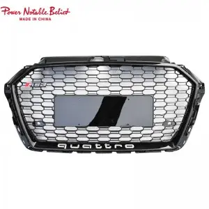 S3 RS3 8V.5 style car grille with ACC lower frame emblem for Audi A3 S3 2017-2019 front bumper grille