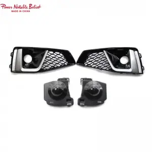 S4 honeycomb Fog lamp grill for Audi A4 With ACC Holes 17-19